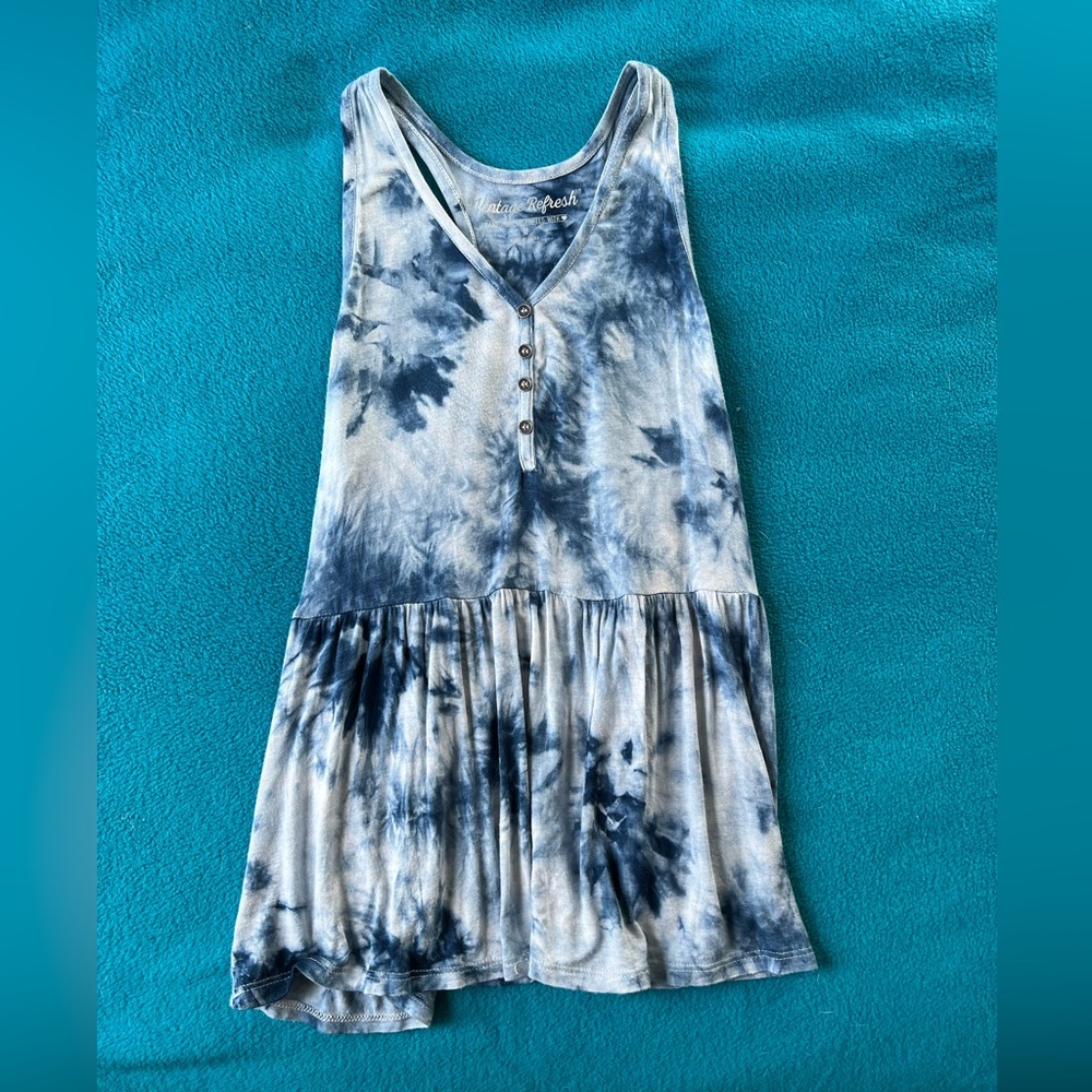 Blue Tie Die Tank top